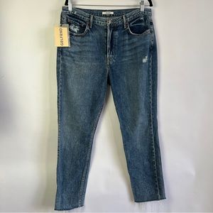 GRLFRND Karolina Jeans with Frayed Raw Cut Hem